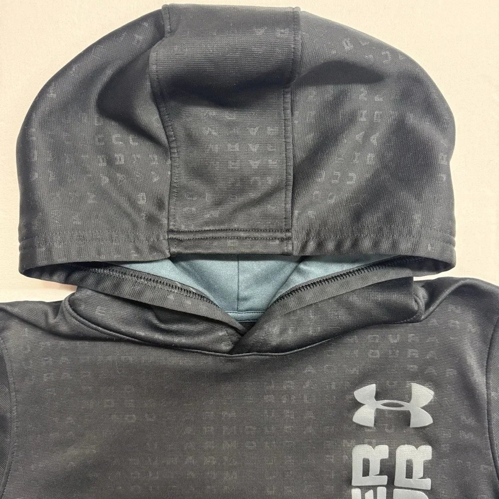 Under Armour Youth‎ Large ColdGear Hoodie Black Loose Fit Pullover YLG